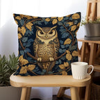 YOU FOUND ME William Morris Abstract Vintage Floral Velvet Owl Design Throw Pillow Covers Home Decor, Retro Art Decor Pillowcase Cushion Cover for Bed Sofa Living Room, Square 18x18inch (Owl)