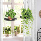 Plant Hanger Indoor Outdoor 3 Pack, Hanging Planter for Indoor Outdoor Plants, Hanging Plant Holder Shelf, Hanging Basket, Decorative Metal Plant Holder