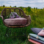 Velvet Floor Pillows Round Chair Cushion Couch Throw Pillow Soft Pouf Seat Mattress Bean Bag for Reading Nook Play Room (25.6", Dusty Rose)