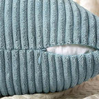 MIULEE Sky Blue Decorative Euro Sham Pillow Covers 24x24 Inch for Bed Couch Sofa Pack of 2 Boho Farmhouse Throw Pillows Soft Cross Corduroy Patchwork Textured Cushion Cases