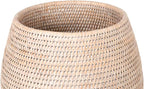 KOUBOO La Jolla Coco Rattan Bowl, White-Wash, Large Planter