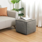 Pouf Ottoman Stuffed Modern Foam Filled Foot Rest Poufs for Living Room Chair Decorative 20 X 15 Inches Boho Relax Stool Floor Poufs Foot Rest for Living Room,Grey