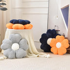 Flower Pillow, Flower Shaped Pillow Decorative Throw Pillows for Bed Couch, Cute Daisy Pillow Dorm Decor Floor Seating Cushion (Grey, 15 Inches)