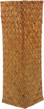 Natural Seaweed Weave Basket Handmade Rattan Vase Tall Plant Holder Container Bamboo Weaving Vase Flower Arranger Dried Flower Boho Home Decoration 11inch A