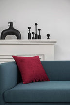 Throw Pillow Covers 16x16 Burgundy: Pack of 2 Cozy Soft Velvet Square Modern Luxury Decorative Throw Pillow Cases for Christmas Sofa Couch Living Room Bed Home Decor