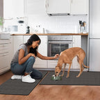 Mattitude Kitchen Mat 2PCS Kitchen Rugs Cushioned Anti-Fatigue Rug Waterproof Standing Desk Mat Kitchen Mats for Floor Kitchen Rug Set for Kitchen, Sink, Office 17.3"×30"+17.3"×47" Dark Grey