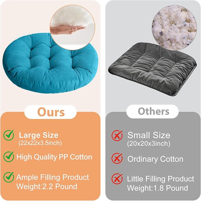 Tiita Outdoor Cushions Square Floor Pillow Thicken Tufted Seat Pad Large Floor Cushion for Yoga Meditation Living Room