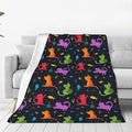 Colorful Cat Throw Blanket Soft Flannel Blanket 60"x50" in Bed Blanket Home Decor for Room Sofa Couch All Season