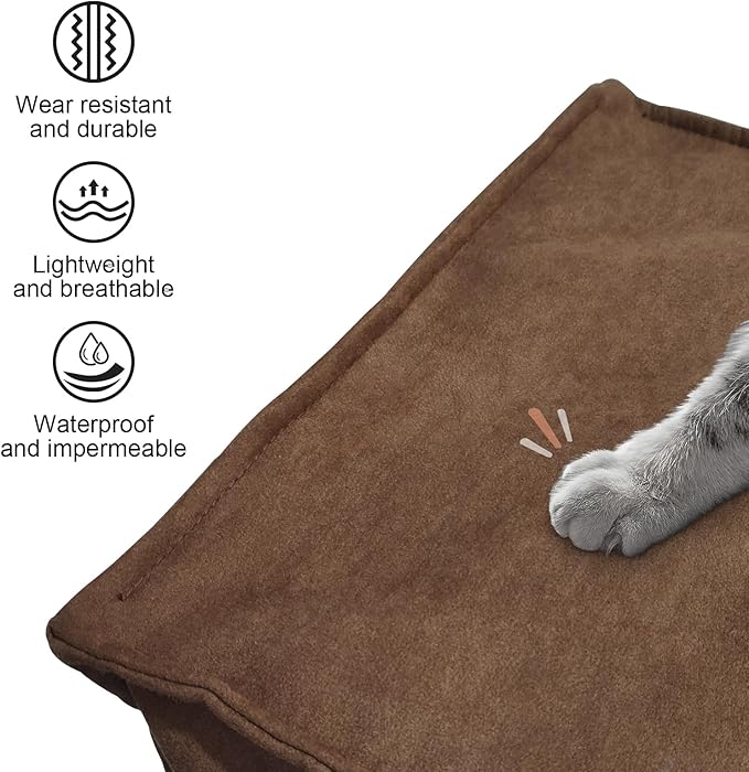 Louis Donné Storage-Friendly Unstuffed Pouf Ottoman Cover Microfiber Foot Rest for Living Room, Bedroom, Coffee Nook, Soft Durable Square Bean Bag Cushion Replacement (Brown, Only Cover)