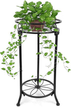 Plant Stand Indoor 2-Tier,20.3 Outdoor Tall Metal Plant Stands Black,Single Corner Heavy Duty Potted Holder Rack Rustproof,Flower Pot Stand for Planter Garden Balcony Patio Office Home