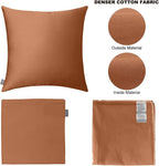 Thmyo 4-Pack 100% Cotton Comfortable Solid Decorative Throw Pillow Case, Square Cushion Cover Pillowcase Sublimation Blank Pillow Covers DIY Throw Pillowcase for Sofa(16x16 inch/ 40x40cm,Rust)