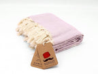 Bazaar Anatolia Turkish Beach Towel – 100% Cotton, Quick Dry, Sand Free Towel for Bathroom, Camping, Travel, Lavender – Oversized 71x39 Inches – Stripe Lilac