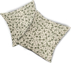 Olive Green Floral Pillow Covers 16x16 Set of 2 Vintage Rustic Old Style Cute Small Flower Green Cream Print Decorative Outdoor Pillowcases Farmhouse Throw Cushion Case Decor for Couch Sofa Bed