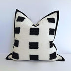 Tufted Decorative Boho Black and White Throw Pillow Cover, 18x18 inches, Soft and Luxurious Chenille Fabric, Elegant Design, Cushion Covers for Couch, Bedroom, Living Room, Home Decor