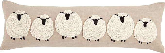 Mud Pie Long Sheep Pillow, 35" x 11"