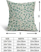 Aqua Floral Pillow Covers 20x20 Set of 2 Vintage Rustic Old Style Cute Small Flower Teal Cream Print Decorative Outdoor Pillowcases Farmhouse Throw Cushion Case Decor for Couch Sofa Bed