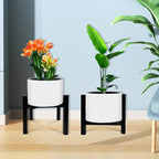 4 Pcs Mini 4Legs Adjustable Metal Plant Stand for 5"-10" Plant Pot – Indoor & Outdoor (Black, 4 Pcs)