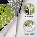Black Lime Green Pillow Covers 18X18 Inch Set of 2, Spring Summer Floral Dahlia Flower Cream Decorative Throw Pillow Covers Outdoor Modern Farmhouse Cushion Case for Home Couch Sofa Bed Decor