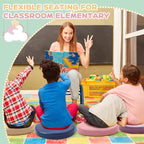 Juexica 8 Pcs Extra Thick Flexible Seating Floor Cushions Assorted Colored Floor Pillow Classroom Seat Cushions Soft Classroom Seating for Kids Learning Daycare School Chair(Morandi Color)