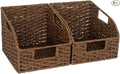 StorageWorks Wicker Baskets for Organizing, Pantry Organizers and Storage, Round Paper Rope Storage Basket for Pantry Shelves, Brown, 2 Pack