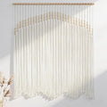 Betylifoy Macrame Wall Hanging Large Boho Wall Decor Beige Macrame Tapestry with Wooden Beads Cotton Rope Bohemian Handmade Woven Wall Art Decor for Bedroom Living Room Apartment Dorm Backdrop