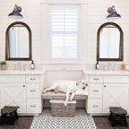 LOSOUR Arched Mirror, Farmhouse Decor Solid Wood Frame Wall Mirror, Bathroom Mirrors, Large Vintage Mirror for Bathroom, Living Room,Bedroom, Entryway, Hallway,Foyer (Coffee, 20inch*30inch)