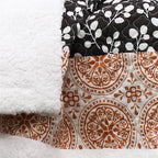 Lush Decor Bohemian Stripe Sherpa Throw Blanket, 50" W x 60" L, Turquoise & Orange - Bold Colorful Boho Stripe Design - Quilted Print - Soft Sherpa Blanket For Bed, Couch, Or Chair
