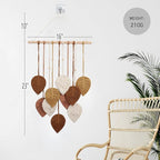 VEELAM Macrame Wall Hanging Leaf Decor Small Boho Art Tapestry for Living Room Bedroom Decoration, Brown