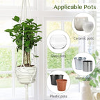6 Pack Macrame Plant Hanger Indoor Hanging Planters for Indoor Outdoor Plants with 6 S Hooks and 6 Hook Nails, Hanging Plant Holder 43" Boho Home Decor,Ivory