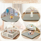 Waterproof Baby Play Mat for Floor Memory Foam 59 * 71 Cushion Playpen Playmat Tummy Time Crawling Mat Nursery Rug Thick Pad Create Soft & Safe Area for Infants,Toddler,Kids,Grey