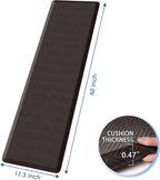 Mattitude Kitchen Mat Cushioned Anti-Fatigue Floor Mat Water Resistant Non-Slip Mats and Rugs Standing and Comfort Desk Mats for House Sink Office Laundry (Chocolate, 17.3"x60")