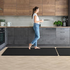Mattitude Kitchen Mat 2PCS Kitchen Rugs Cushioned Anti-Fatigue Rug Waterproof Standing Desk Mat Kitchen Mats for Floor Kitchen Rug Set for Kitchen, Sink, Office 17.3"×30"+17.3"×59" Black