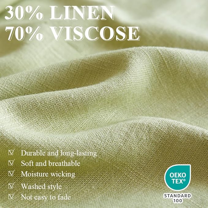 Simple&Opulence Boho Linen Throw Blanket for Bed, Couch, 50”x70” Pre-Washed Fringed Vintage Decorative Woven Blanket with Tassels, Breathable Durable Cozy Farmhouse Decor for All Seasons(Lime Green)