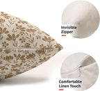 Brown Floral Pillow Covers 12x20 Set of 2 Vintage Rustic Old Style Cute Small Flower Brown Cream Print Decorative Outdoor Pillowcases Farmhouse Throw Cushion Case Decor for Couch Sofa Bed