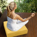 MeMoreCool Square Floor Pillow Seating for Adults Kids, Large Meditation Cushion Floor Pillow with Thick Foam & Soft Tufted Cover, Washable Big Pillow Seat Floor Cushion for Sitting Yoga 22" Yellow