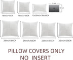 Fancy Homi 2 Packs White Big Decorative Throw Pillow Covers 24x24 Inch for Living Room Couch Bed, Rustic Farmhouse Boho Home Decor, Soft Corss Corduroy Patchwork Accent Square Cushion Case 60x60 cm