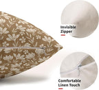 Brown Pillow Covers 12x20 Set of 2 Vintage Floral Rustic Old Style Cute Flower Print Rectangle Decorative Outdoor Pillowcases Seasonal Farmhouse Throw Cushion Case Couch Sofa Bed Decor
