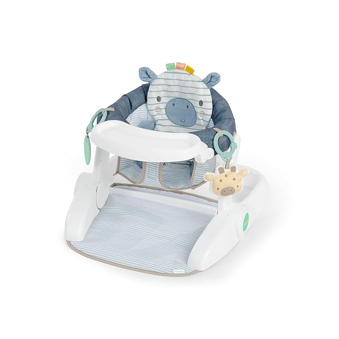 Ingenuity Prop Spot Learn-to-Sit Floor Seat for Baby, Removable Tray, 2 Linkable Toys, Tummy Time Mat, Unisex, for Ages 4-12 Months - Casi