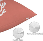 Coastal Pillow Covers 12x20 Set of 2 Orange Coral Starfish Throw Pillows Nautical Ocean Decorations Summer Linen Beach Pillowcase Outdoor Decor Farmhouse Lumbar Cushion Case for Couch Home