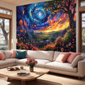 MCKTOM Galaxy Space Tapestry Trippy Mountain Starry Sky Misty Forest Fantasy Landscape Tapestry Wall Hanging for Bedroom Aesthetic Living Room Home Decor 60X40 Inches