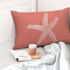 Coastal Pillow Covers 12x20 Set of 2 Orange Coral Starfish Throw Pillows Nautical Ocean Decorations Summer Linen Beach Pillowcase Outdoor Decor Farmhouse Lumbar Cushion Case for Couch Home