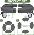 ToLanbbt 2P Plant Caddy Stand with 360° Wheels Adjustable 15-22 Inch Rolling Plant Stand Heavy Duty Large Plant Cart Dolly with Casters 440lbs Capacity for Large Planter, Garden Pot, Flower Pot, Gray