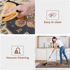 KIMODE Kitchen Mats Cushioned Anti Fatigue, Red Floral Kitchen Runner Rugs 24"x59", Boho Padded Kitchen Floor Mats Non Slip, Comfort Memory Foam Standing Mats for Laundry Office Sink Desk