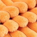 ZLINA Set of 2 Orange Faux Fur Decorative Throw Pillow Covers Fluffy Striped Pillowcase Cushion Covers 18 x 18 Inch Decor Sofa Couch Bedroom
