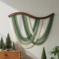 Mindsoft Green Macrame Wall Hanging Dip Dyed Yarn Wall Art, Modern Boho Decor Handmade Cotton Rope Tapestry for Bedroom, Living Room, Nursery, 31.5 x 23.6 Inch