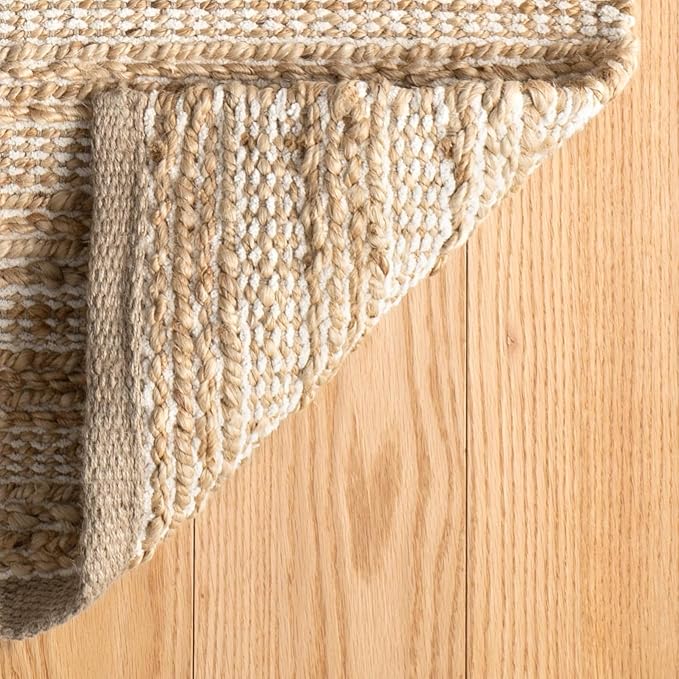 Dash & Albert Simba Ivory Handwoven Jute Rug, 4 X 6 Feet, Ivory Solid Pattern