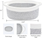 ABenkle Small Basket, 12"x 8" x 5" Cute Small Woven Basket, Rope Room Shelf Storage Basket, Cat Dog Toys Basket Chest Box, Decorative Empty Gift Basket with Handles