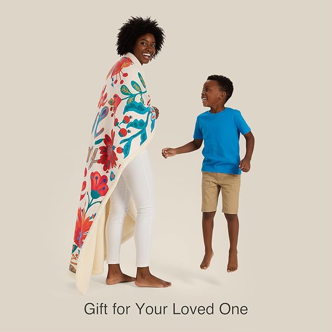 HORIMOTE HOME Sherpa Blanket for Winter, Soft Warm Blanket, Reversible Fleece Blanket for Women, Girls & Mom, Gifts for Your Loved One Throw Blanket for Birthday, Christmas 60"x80"