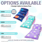 Butterfly Craze Floor Pillow Case - Customizable Queen Floor Bed Insert - Plush Lounger & Studio Apartment Essential - Machine Washable Cover for Guest Bed & Sleeping Pad - Galaxy Blue, Queen