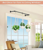 2Pcs Plant Hanging Rod, with 6Pcs Macrame Plant Hangers and 6 Hooks, 32" Plant Hanger Indoor, Hanging Planter for Indoor Plants, Window Wall Ceiling Plant Hanger (POTS & PLANTS NOT INCLUDED)